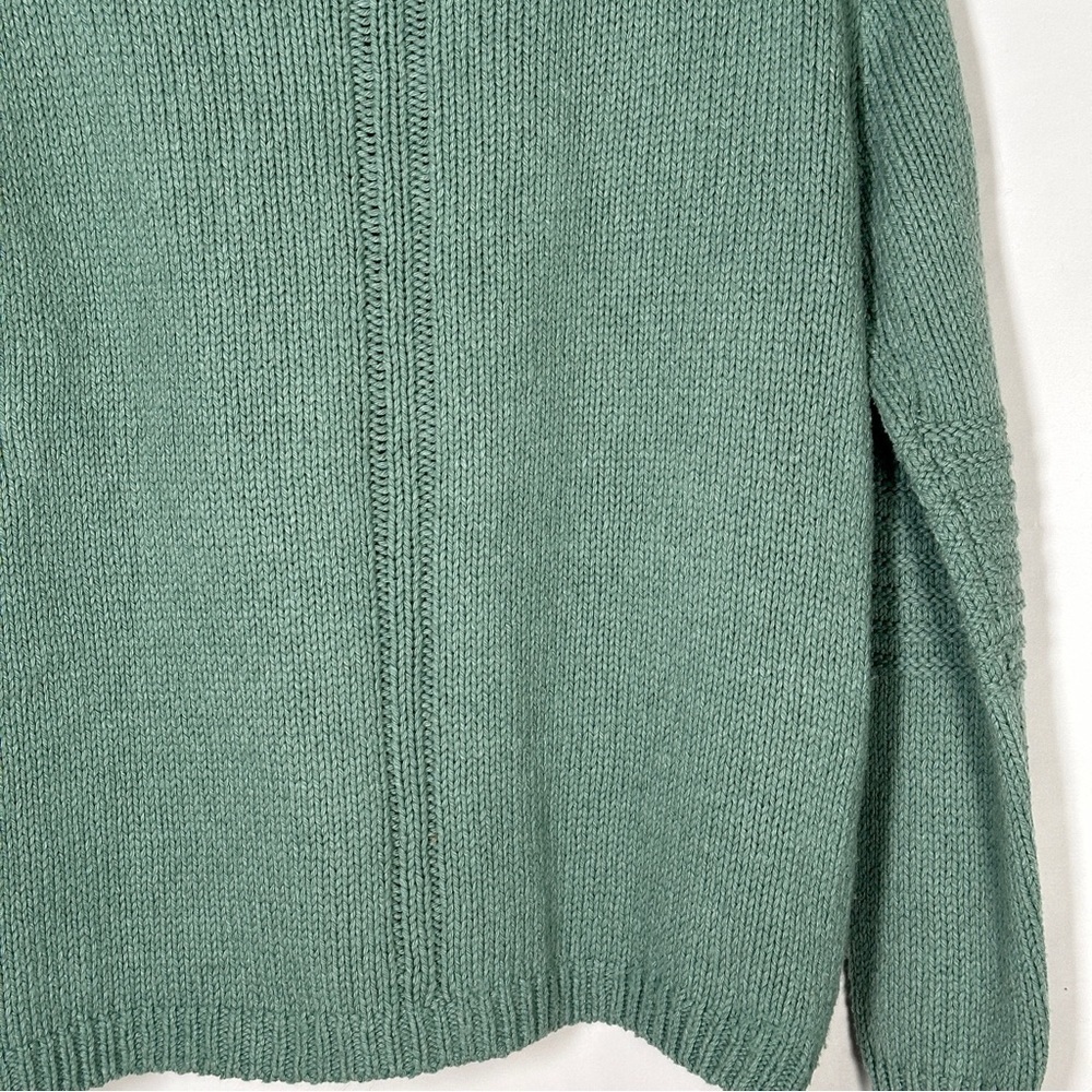Roxy Cable Knit Sweater Cotton Wool Blend Sage Green Cozy Coastal Grandmacore M - Picture 9 of 13